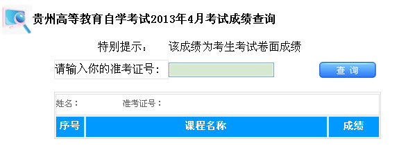 2013年4月陕西自考成绩查询入口(图1)