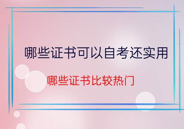 自考哪些证书实用?哪些证书比较热门?(图1) 自考哪些证书实用?哪些证书比较热门?(图1)