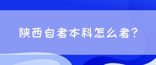 陕西自考本科怎么考？