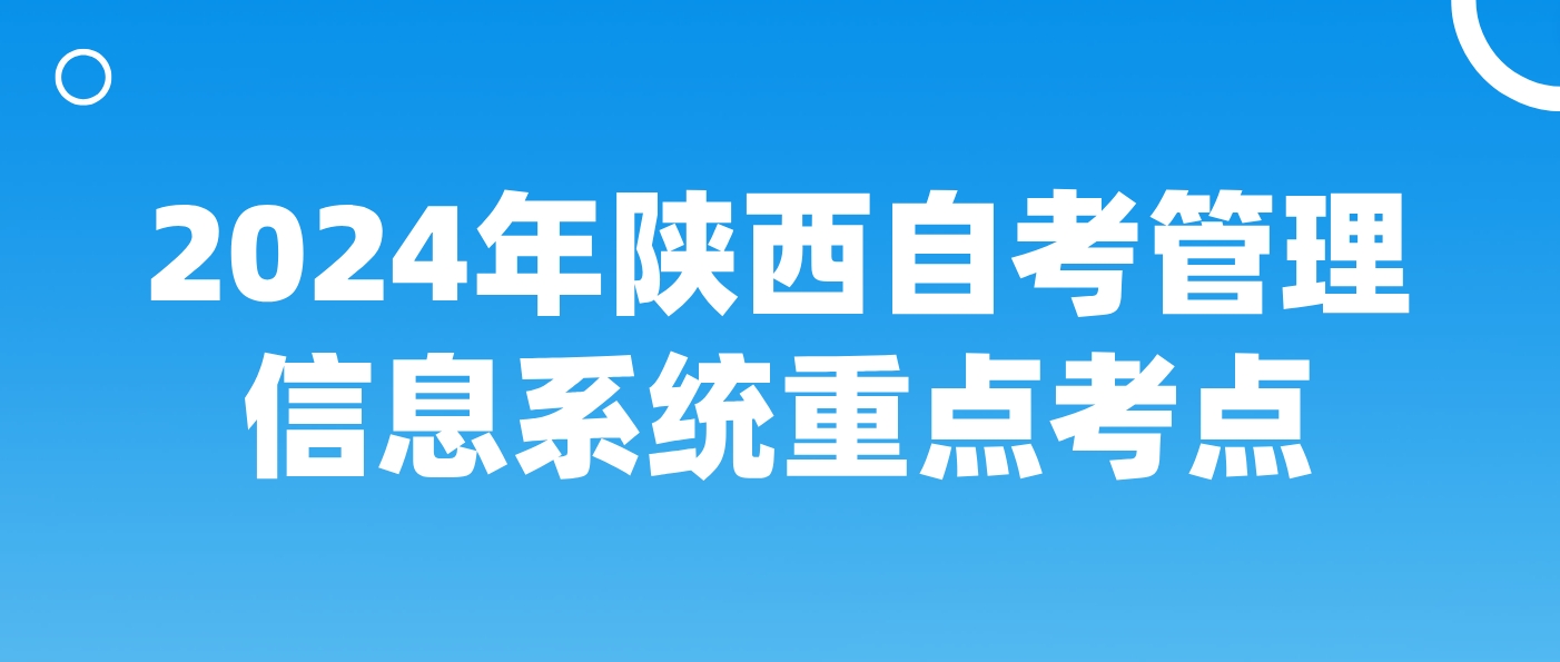2024年陕西自考管理信息系统重点考点