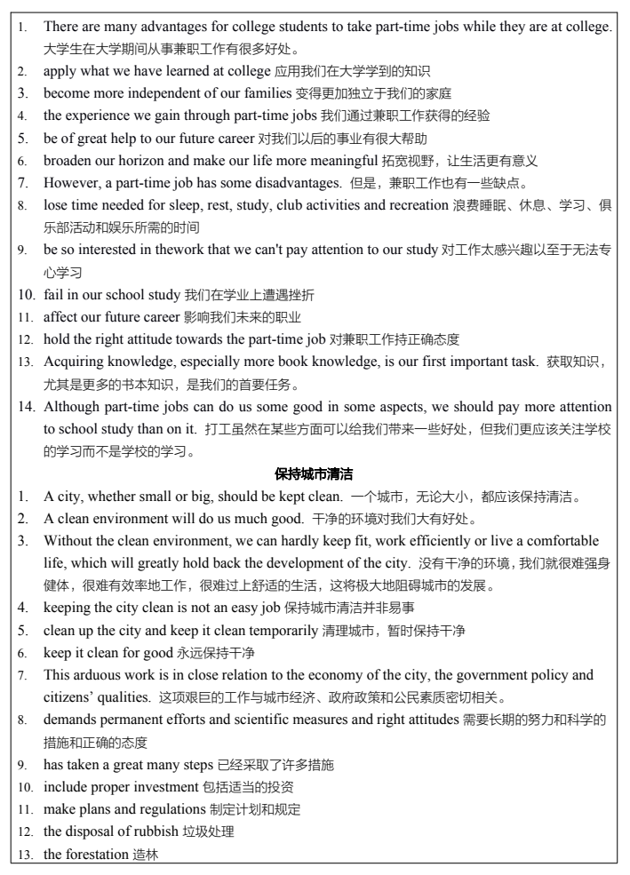 陕西自考【考前秘训】--英语(二)  话题语料(写作)(图3)